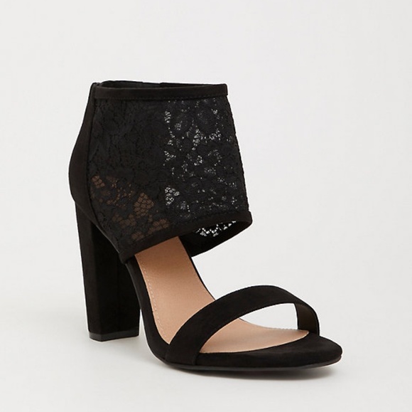 torrid Shoes - Torrid Black Lace High Heel Sandals 7.5W torrid Shoes - Torrid Black Lace High Heel Sandals 7.5W